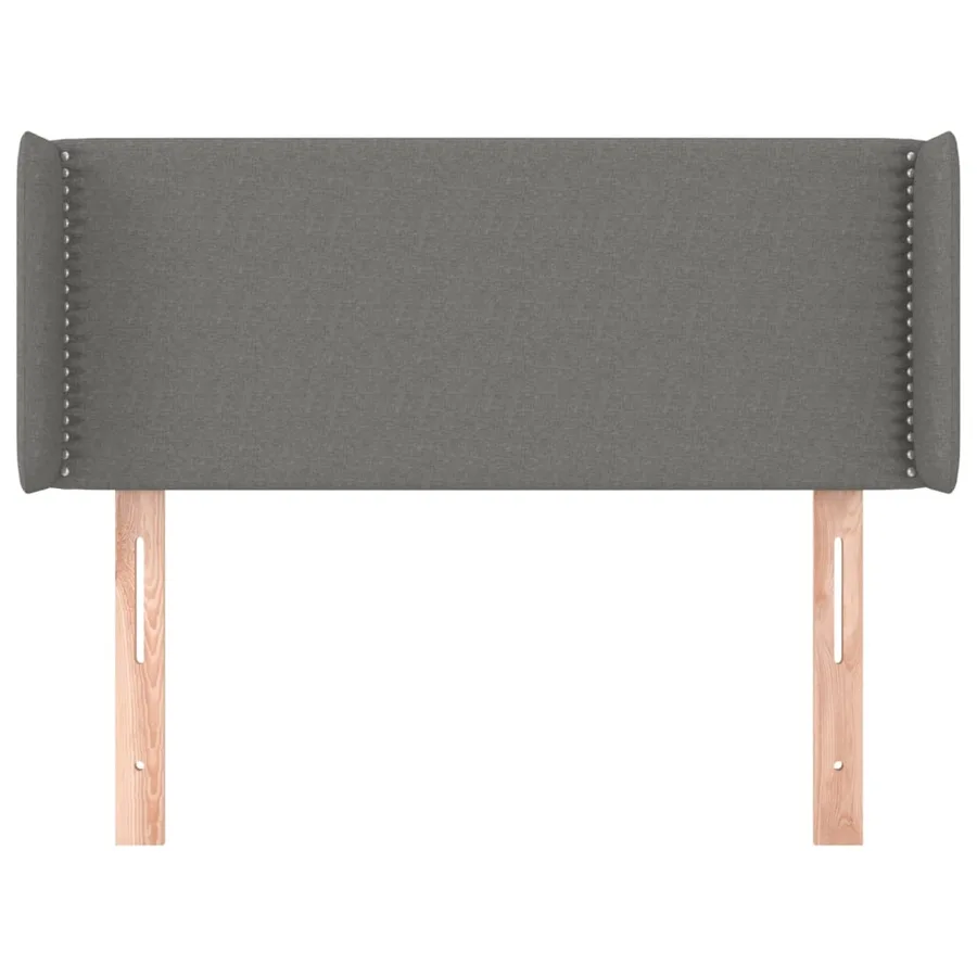 Tête de lit avec oreilles Gris foncé 83x16x78/88 cm Tissu - 3