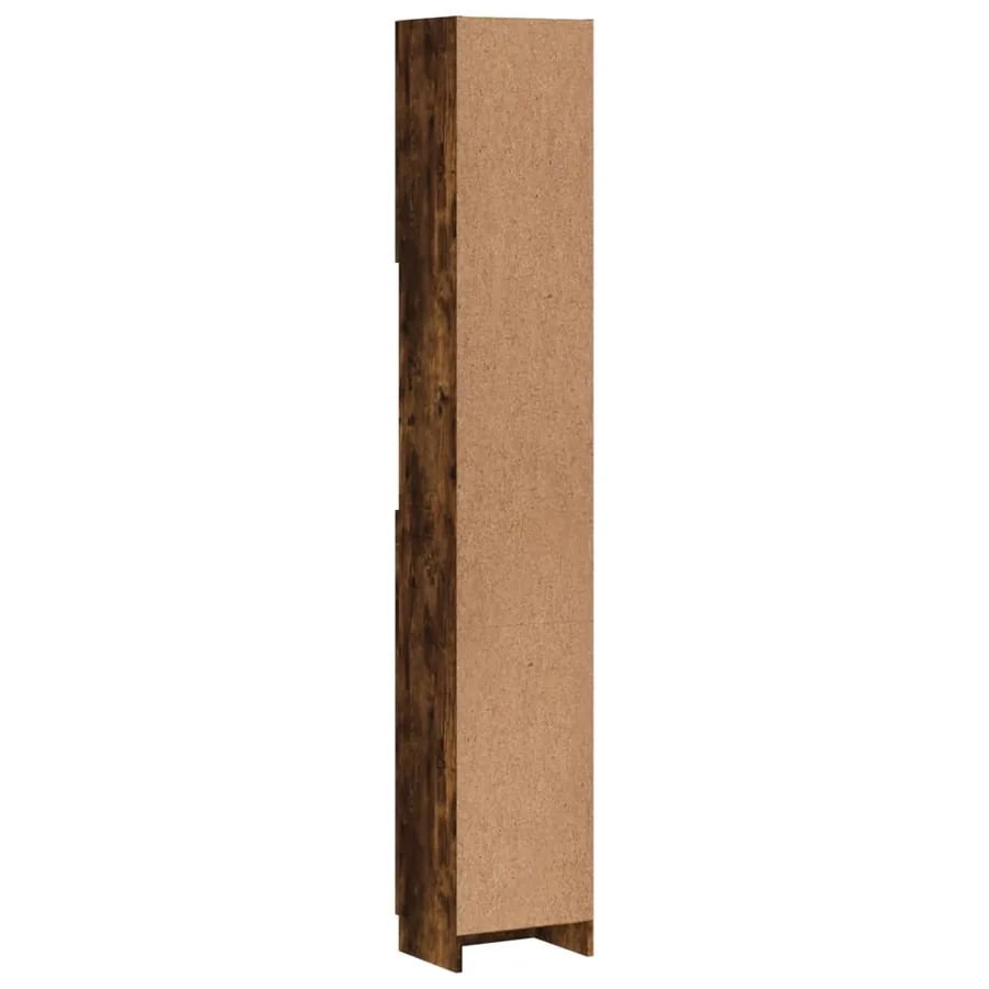 Armoire de bain Chêne fumé 32x25,5x190 cm Bois d'ingénierie - 8