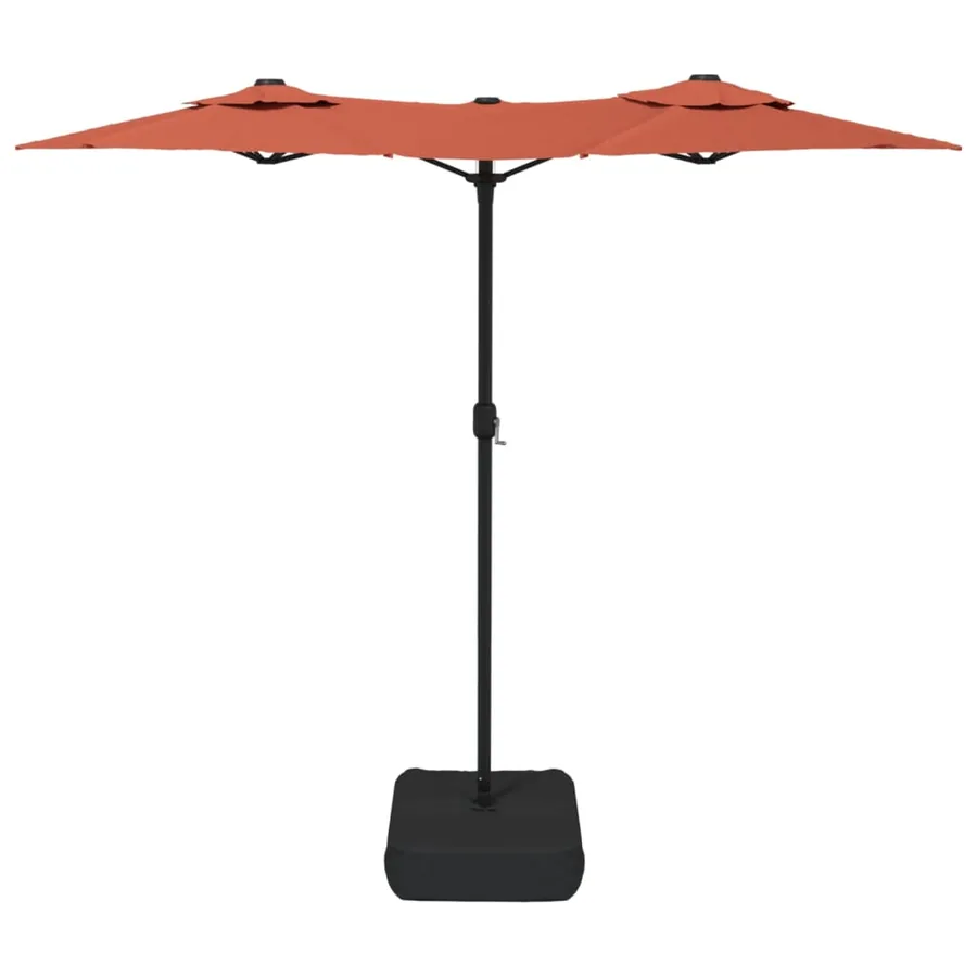 Parasol de jardin à double tête avec LED terre cuite 316x145 cm - 5