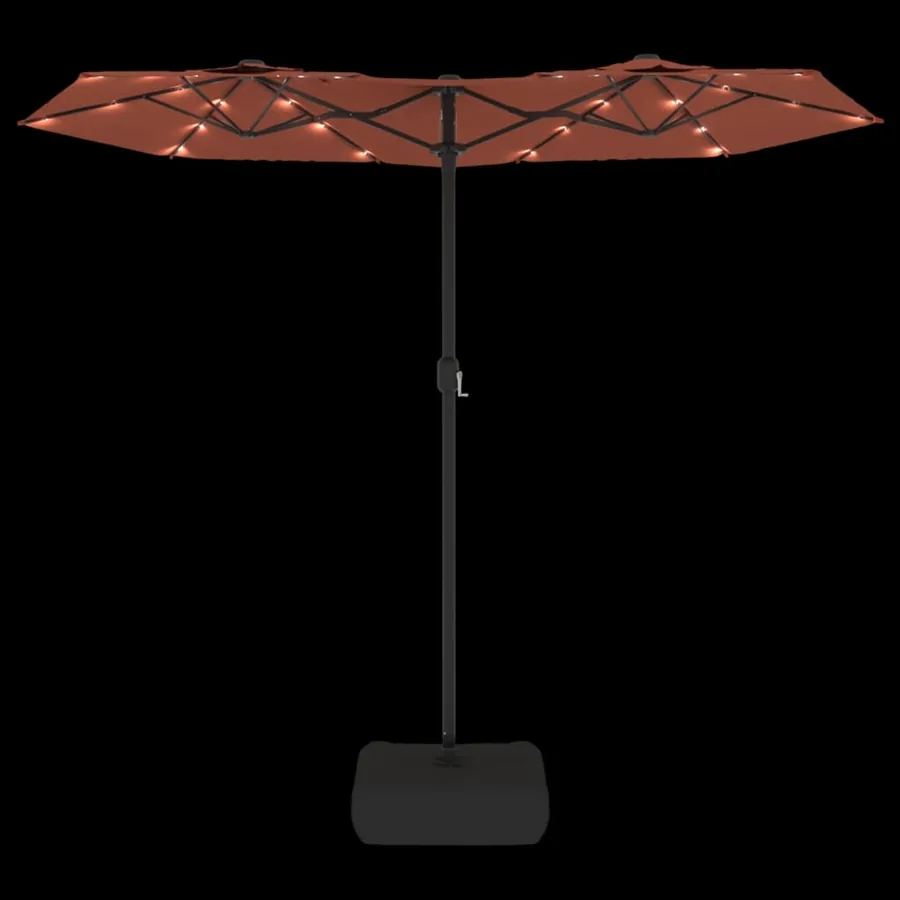 Parasol de jardin à double tête avec LED terre cuite 316x145 cm - 6