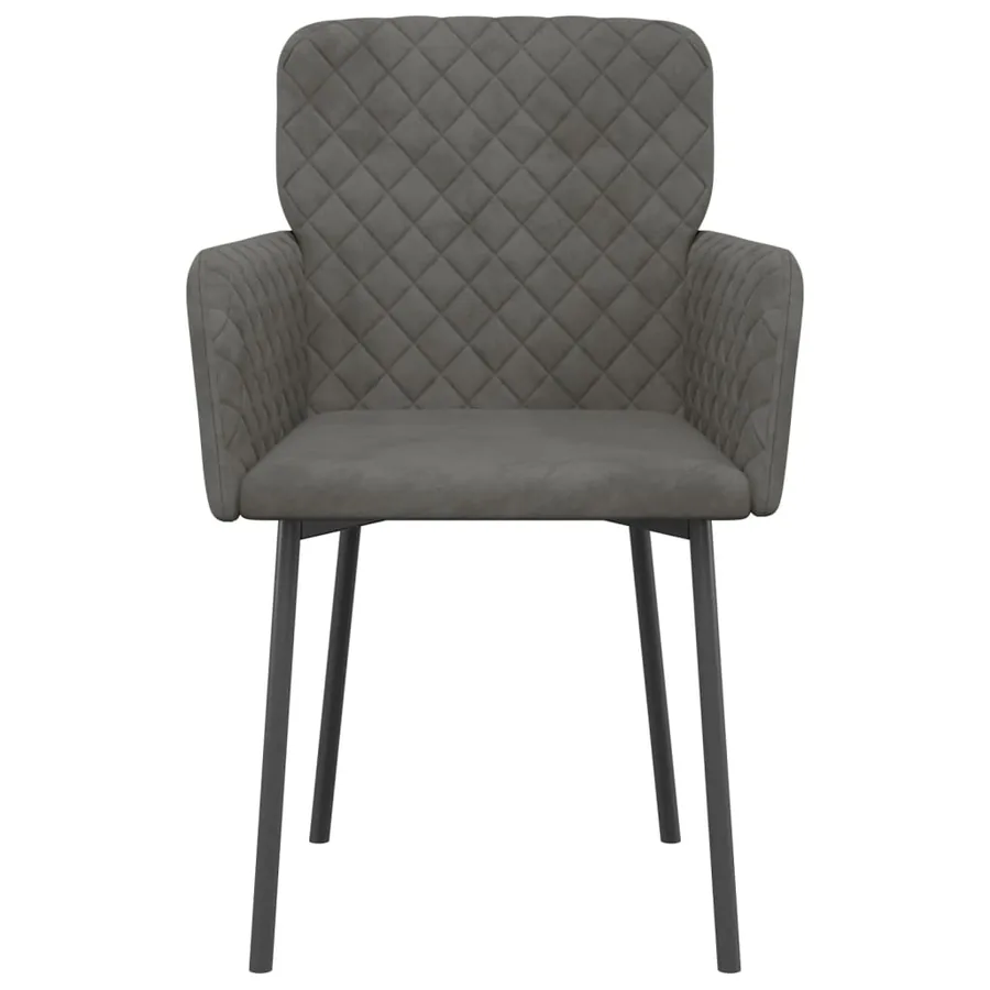 Chaises à manger lot de 2 Gris foncé Velours - 4