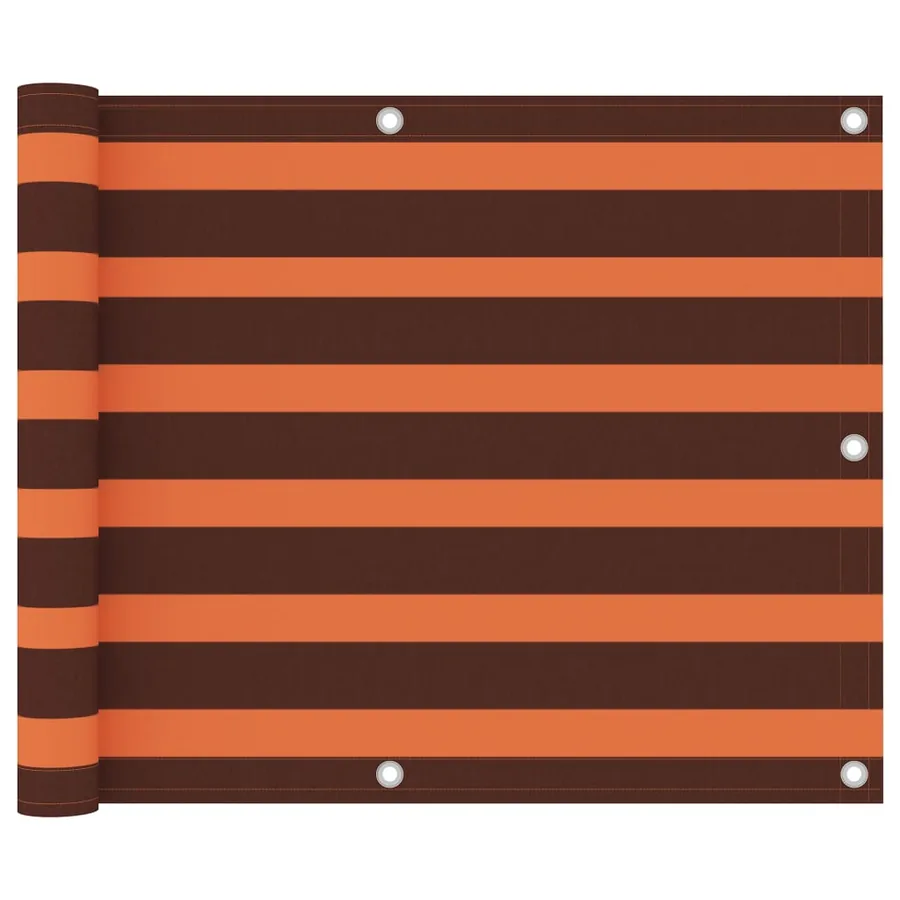 Écran de balcon Orange et marron 75x600 cm Tissu Oxford
