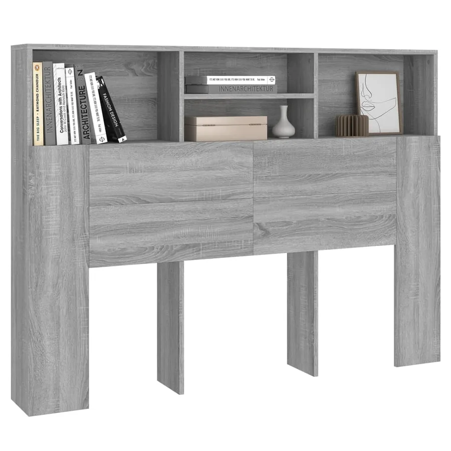 Armoire de tête de lit Sonoma gris 140x19x103,5 cm - 4