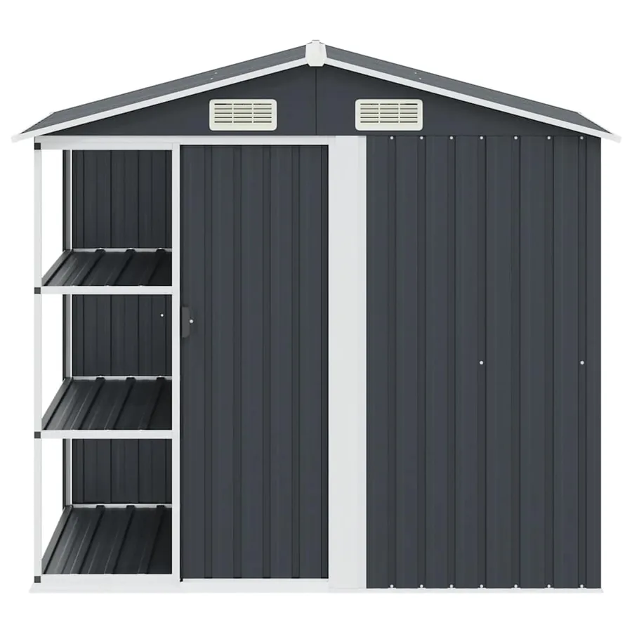 Abri de jardin avec étagère Anthracite 205x130x183 cm Fer - 4