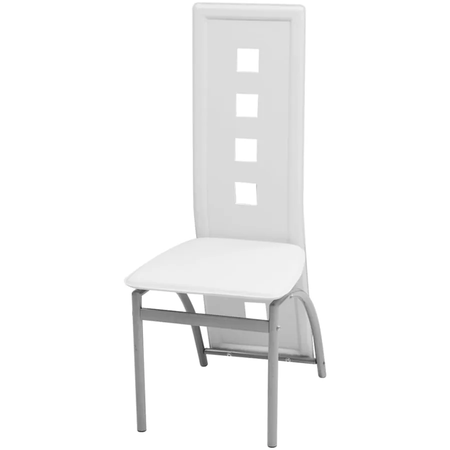 Chaises à manger lot de 6 blanc similicuir - 2