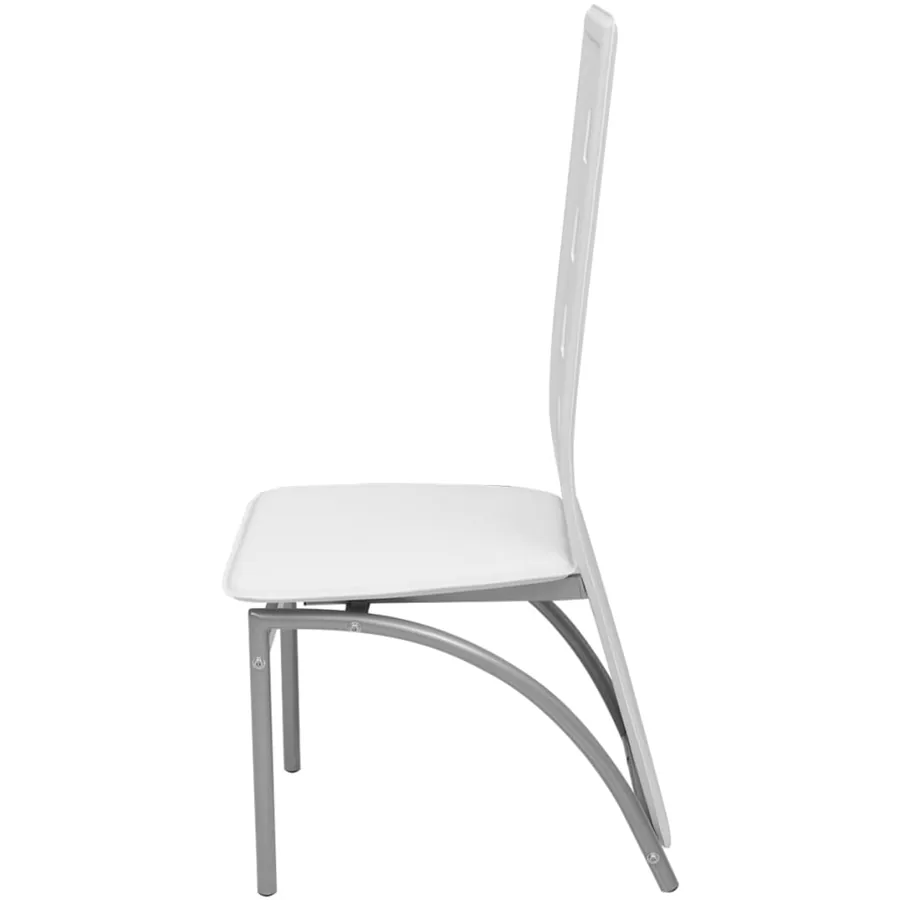 Chaises à manger lot de 6 blanc similicuir - 3