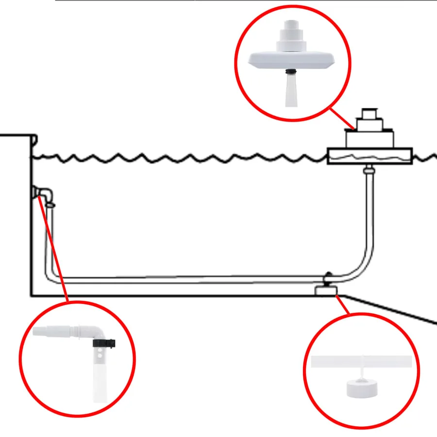 Ensemble de fontaine de piscine 13 pcs Blanc - 12