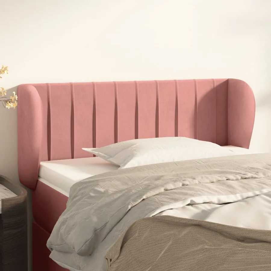 Tête de lit avec oreilles Rose 83x23x78/88 cm Velours