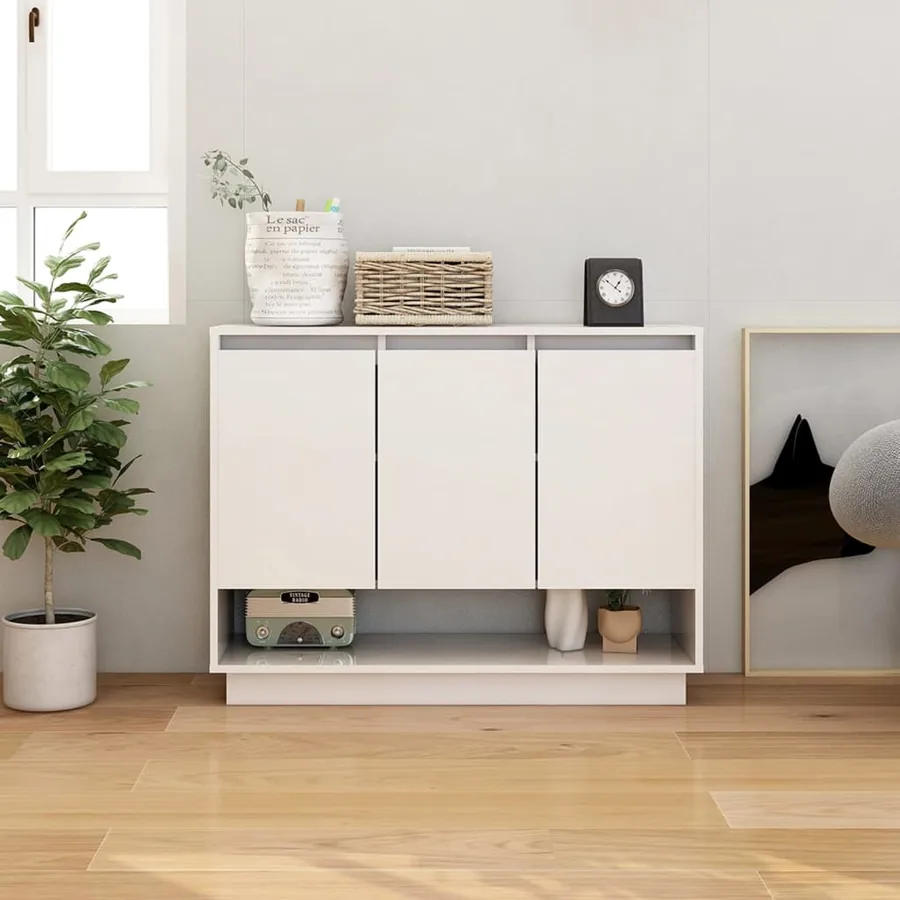 Buffet Blanc 97x31x75 cm Bois d'ingénierie