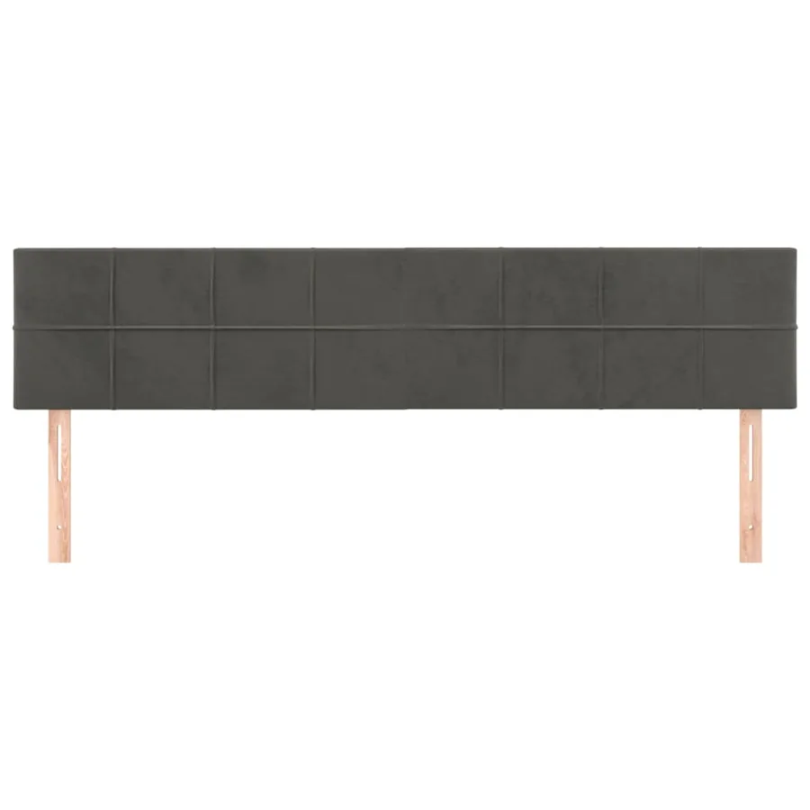 Têtes de lit Gris foncé 200x5x78/88 cm Velours - 3