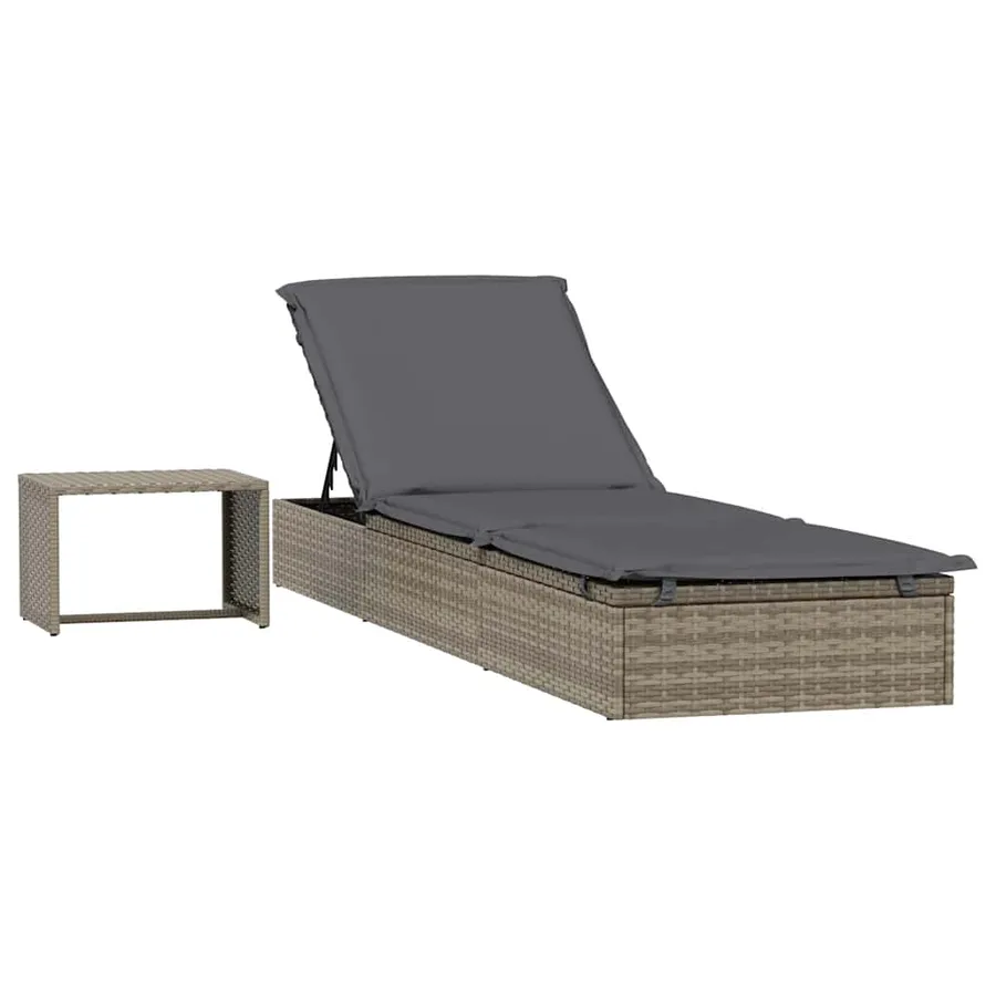 Transat 1 pc avec table noir résine tressée - 13