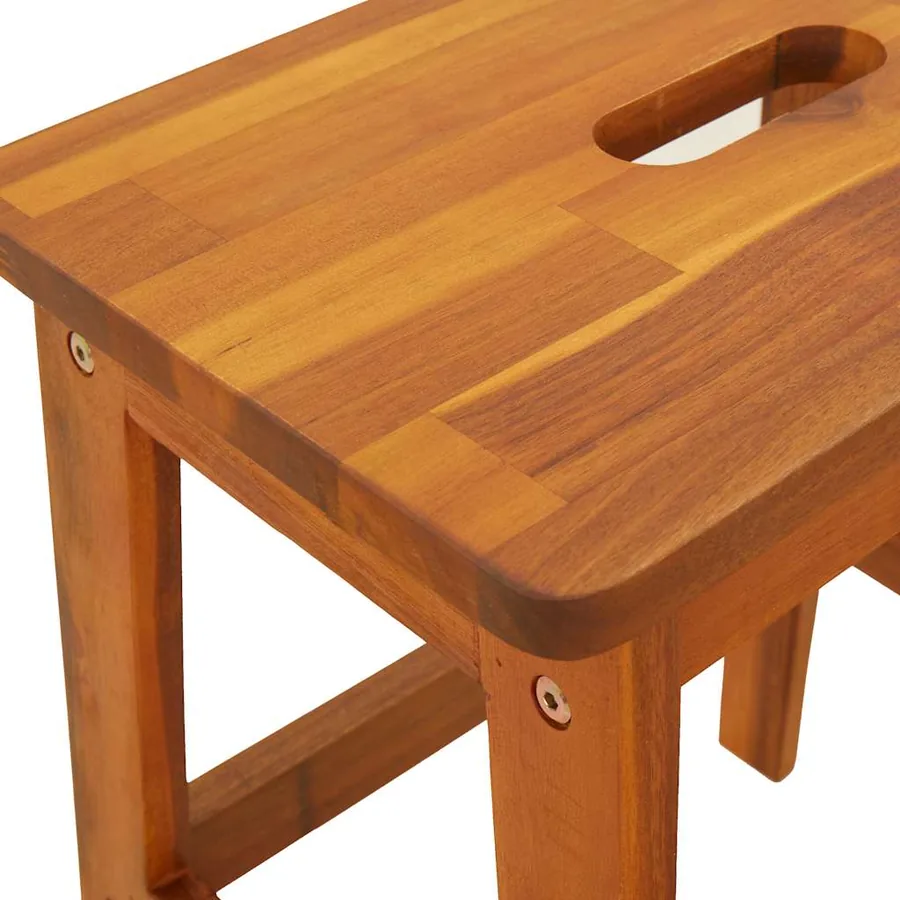 Tabouret-escabeau 2 marches 40x38x50 cm Bois d'acacia solide - 7