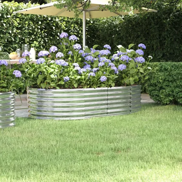 Lit surélevé de jardin Acier galvanisé Argenté