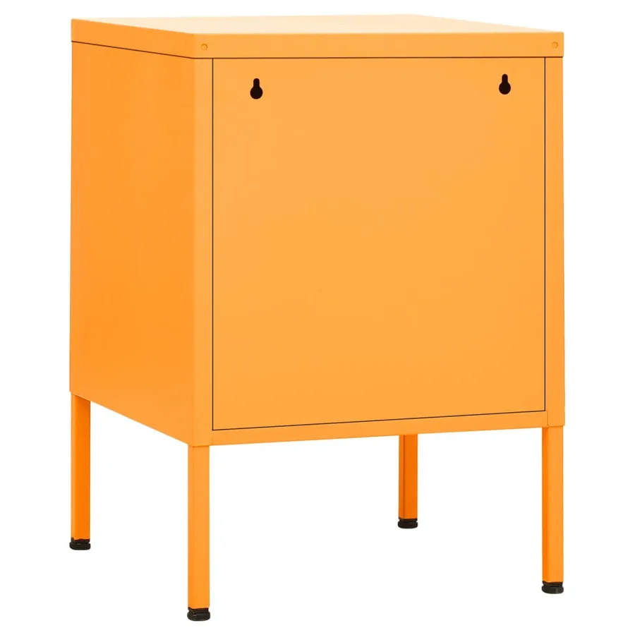 Table de chevet Jaune moutarde 35x35x51 cm Acier - 5