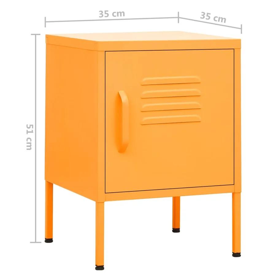 Table de chevet Jaune moutarde 35x35x51 cm Acier - 9