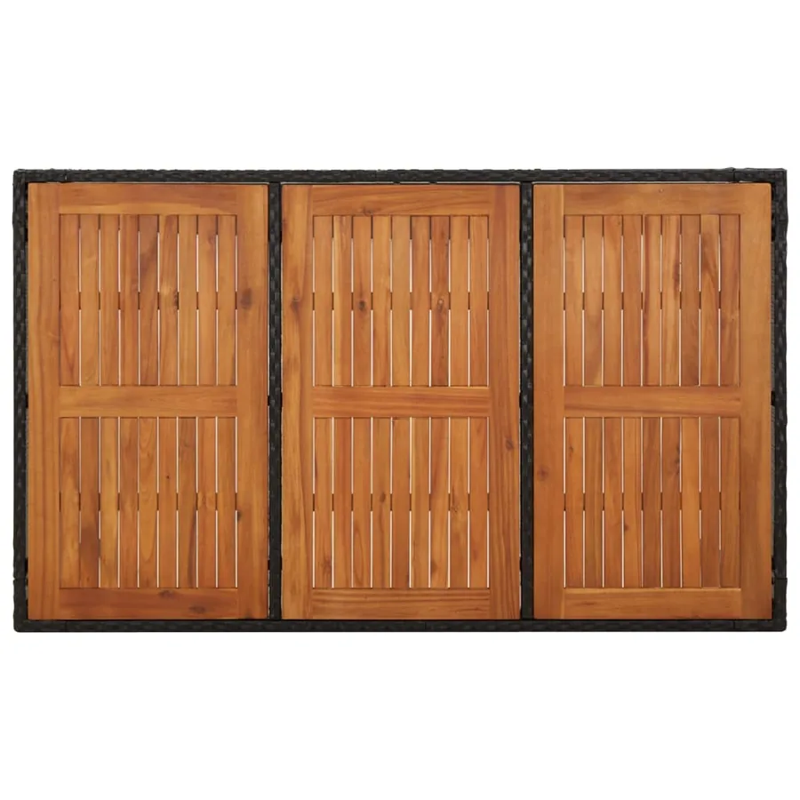 Ensemble à manger de jardin coussins 5pcs Noir Résine tressée - 8