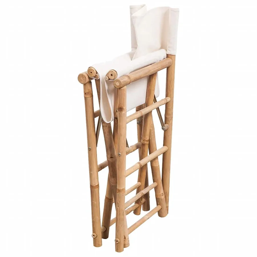 Chaise pliable lot de 2 Bambou et toile - 4