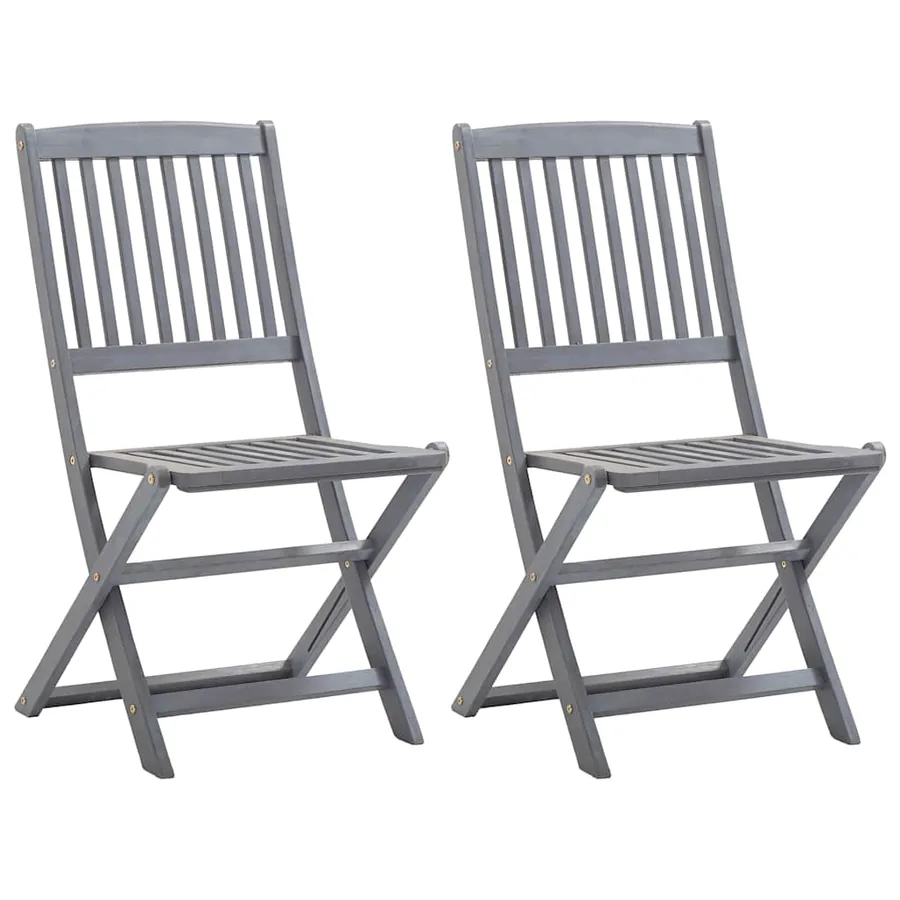 Chaises pliables d'extérieur lot de 2 et coussins Bois d'acacia - 2