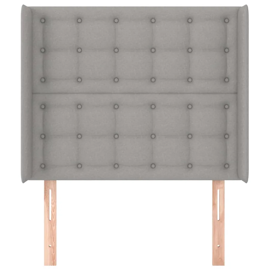 Tête de lit avec oreilles Gris clair 83x16x118/128 cm Tissu - 3