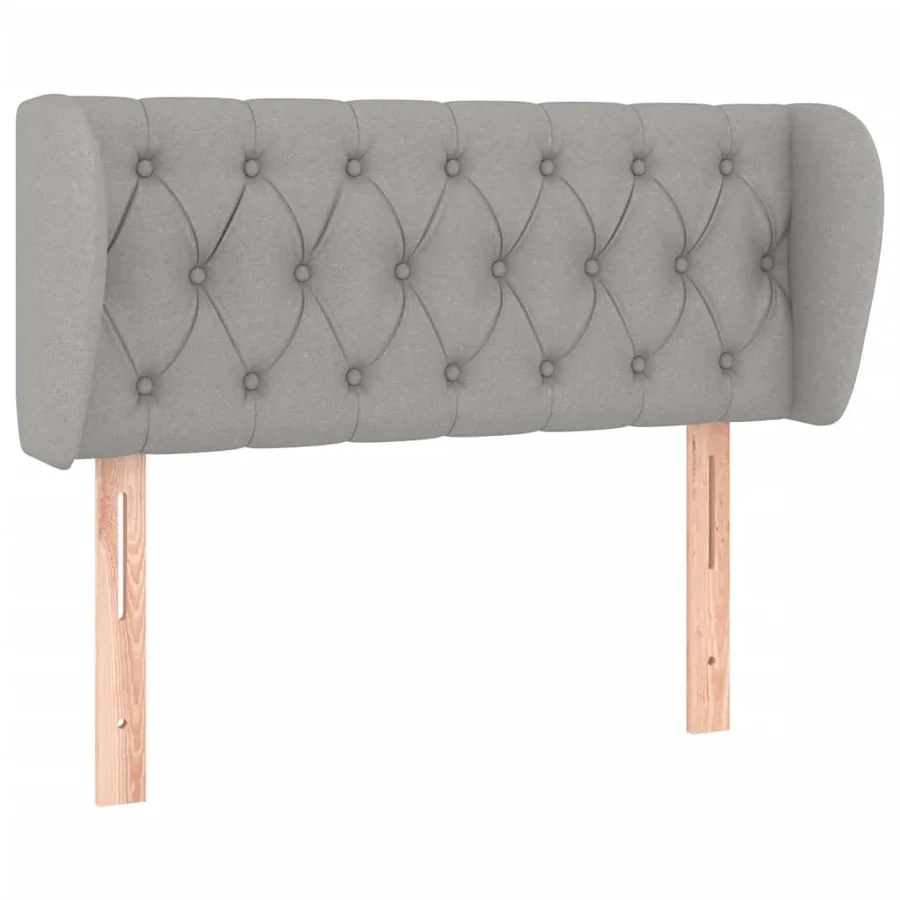 Tête de lit avec oreilles Gris clair 93x23x78/88 cm Tissu - 2