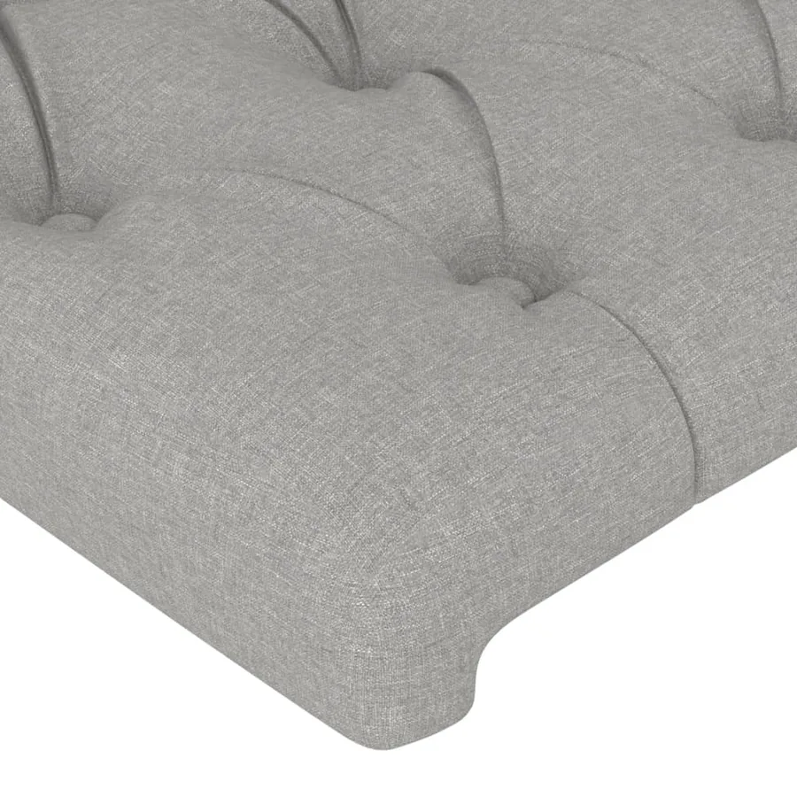 Tête de lit avec oreilles Gris clair 93x23x78/88 cm Tissu - 5