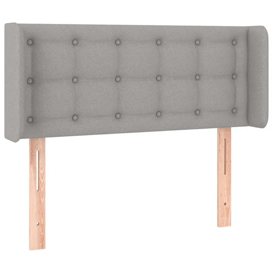 Tête de lit avec oreilles Gris clair 93x16x78/88 cm Tissu - 2