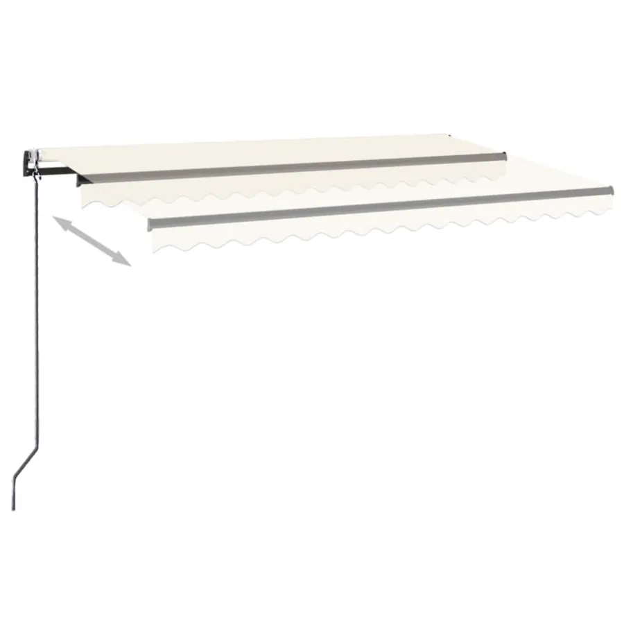 Auvent automatique avec capteur de vent et LED 450x300 cm Crème - 3