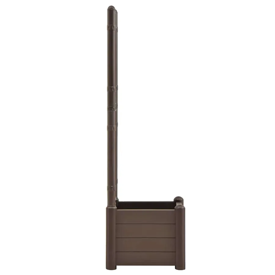 Jardinière avec treillis 43x43x142 cm PP Moka - 5