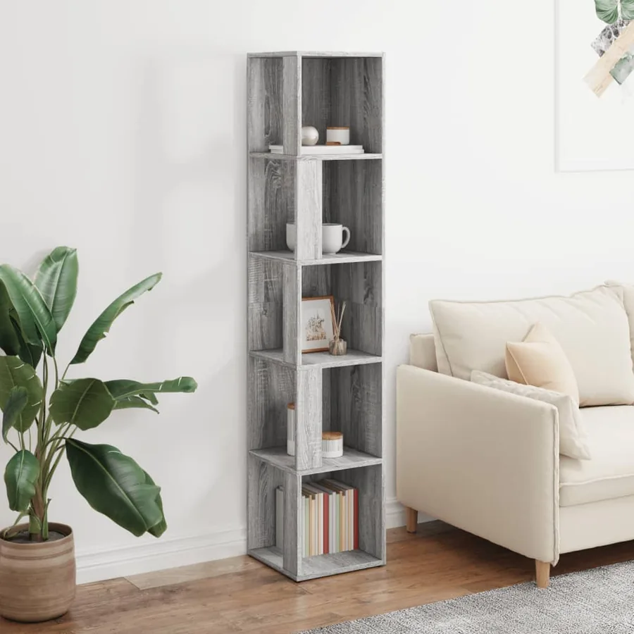 Armoire d'angle Sonoma gris 33x33x164,5 cm Bois d'ingénierie - 3