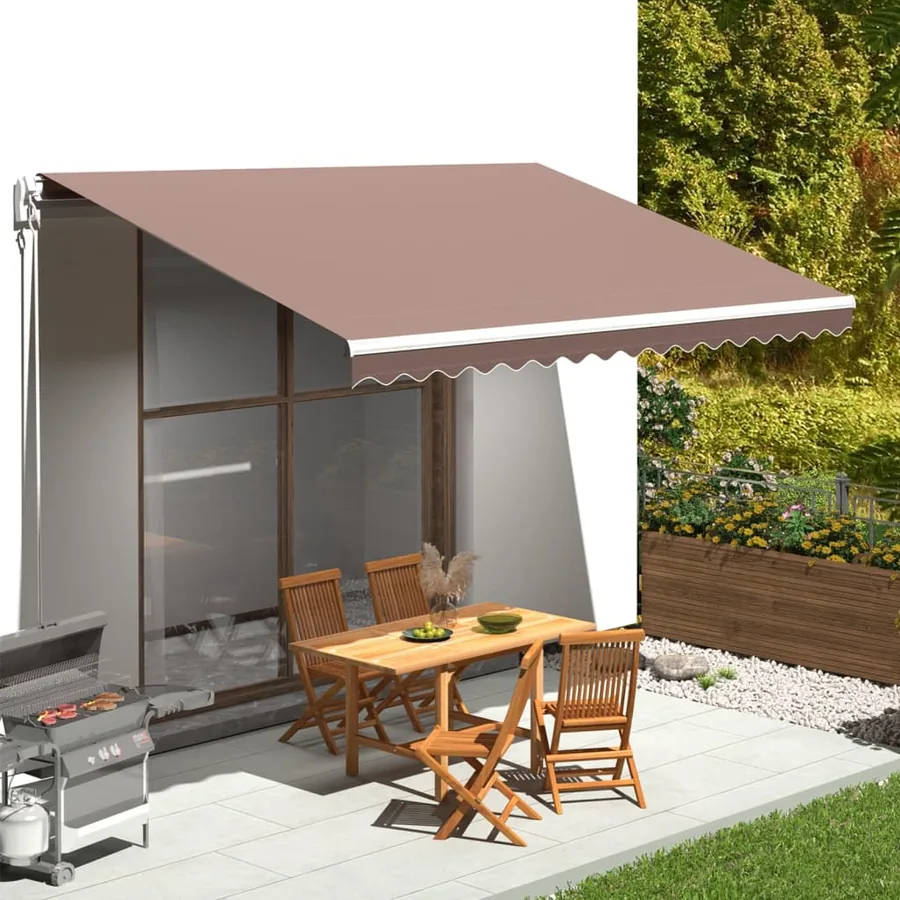 Tissu de remplacement pour auvent marron 4,5x3,5 m polyester