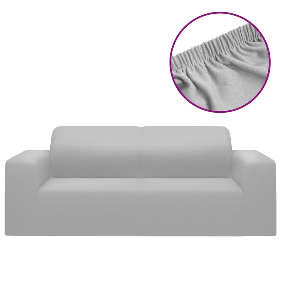 Housse extensible de canapé 2 places Gris Jersey de polyester - 2