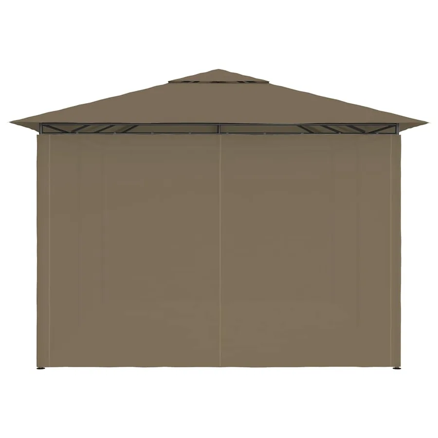 Chapiteau de jardin avec rideaux 4x3 m Taupe 180 g/m² - 6
