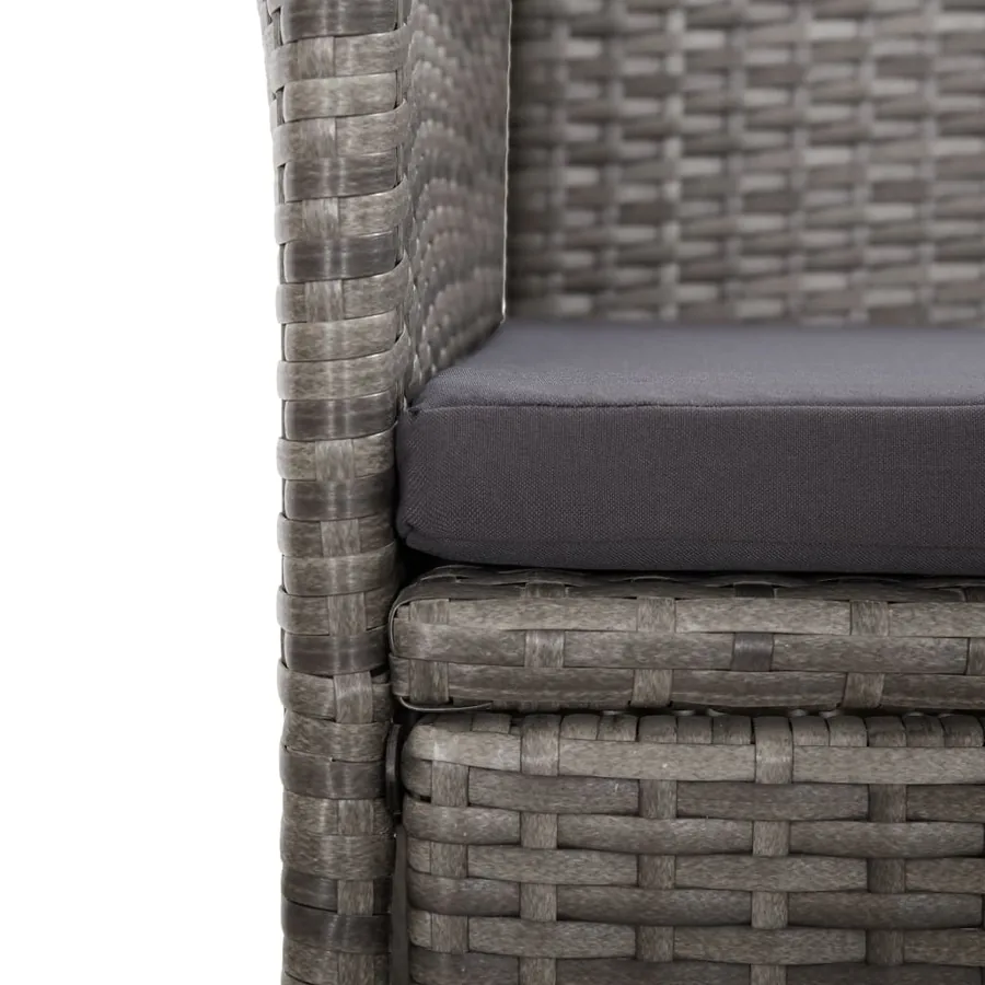 Chaise inclinable de jardin 2pc et coussins Résine tressée Gris - 8