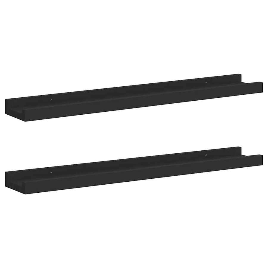 Étagères à rebord pour cadre photo 2 pcs Noir 60x9x3 cm MDF - 5