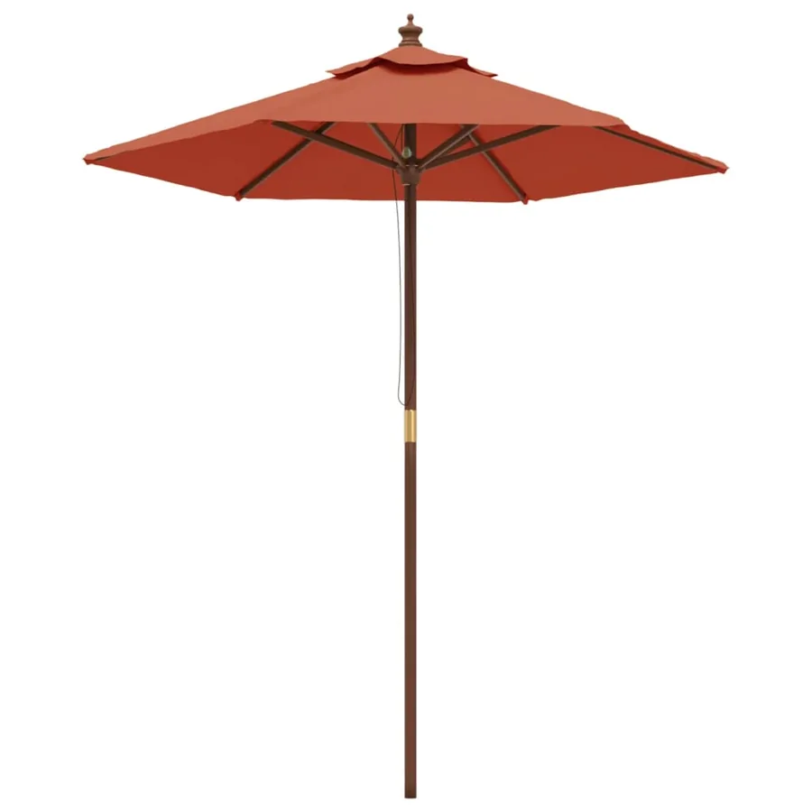 Parasol de jardin avec mât en bois terre cuite 196x231 cm - 2