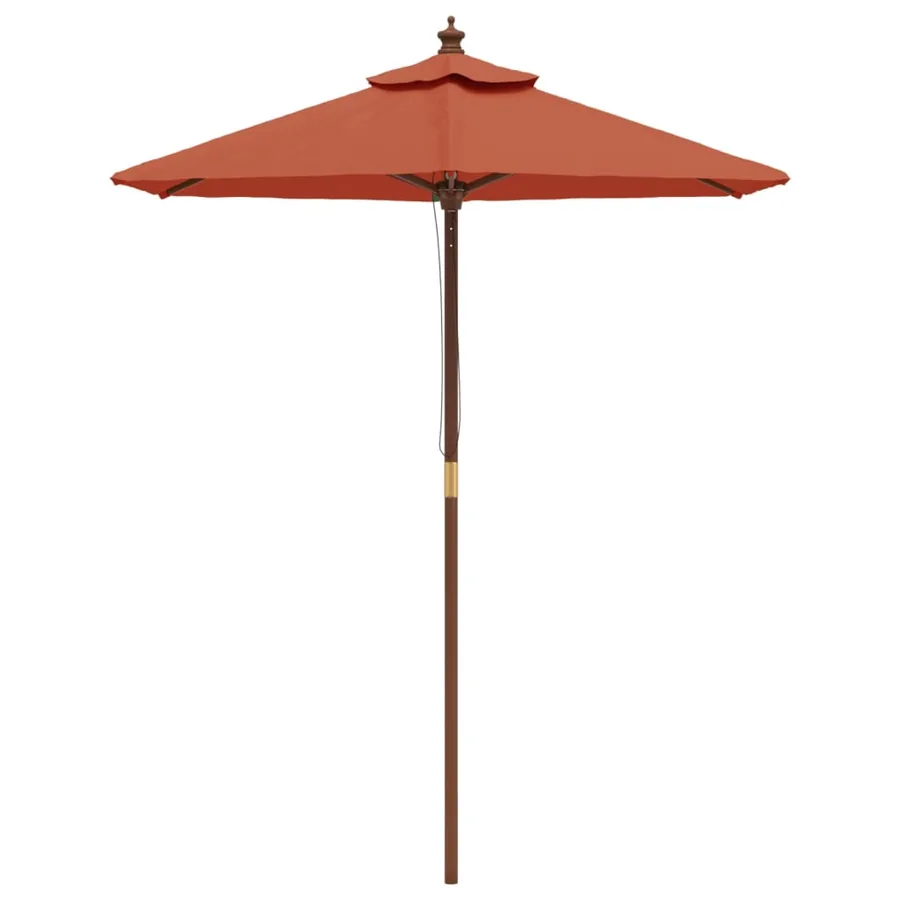 Parasol de jardin avec mât en bois terre cuite 196x231 cm - 3
