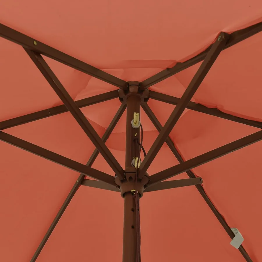 Parasol de jardin avec mât en bois terre cuite 196x231 cm - 6