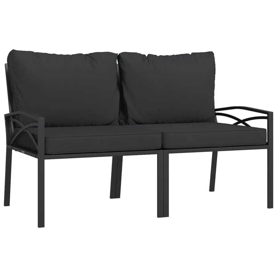 Chaises de jardin avec coussins gris lot de 2 62x75x79 cm acier - 2