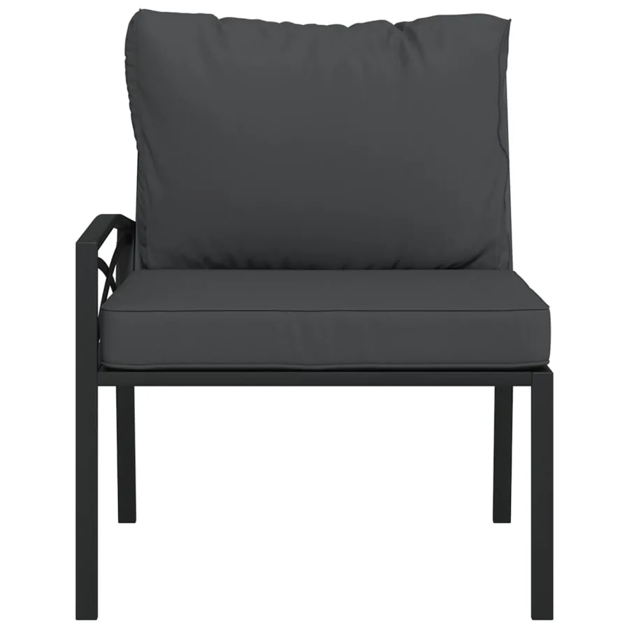Chaises de jardin avec coussins gris lot de 2 62x75x79 cm acier - 4