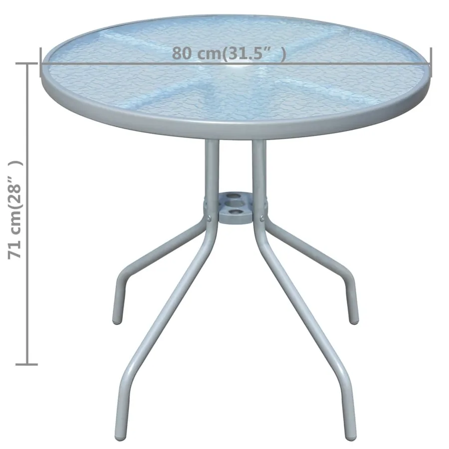 Table de bistro Gris 80x71 cm Acier - 4