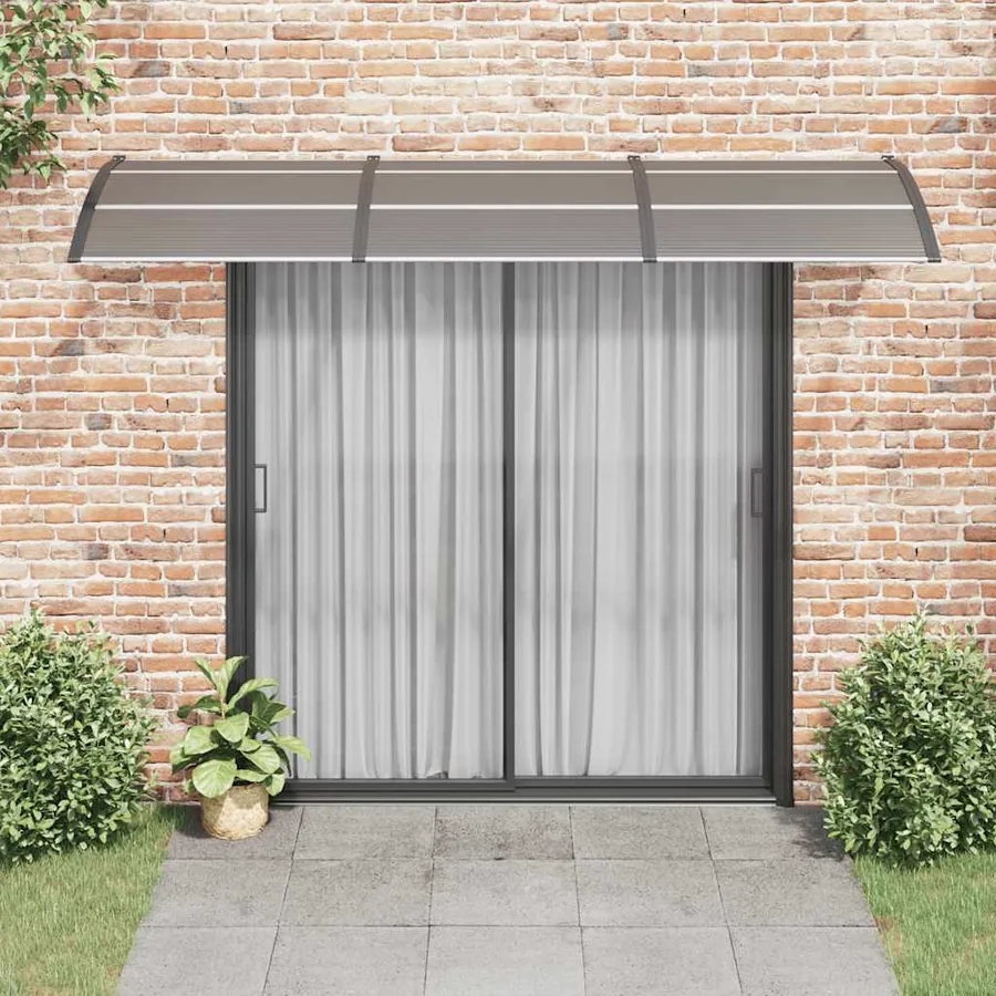 Auvent de porte Noir 300x100 cm Polycarbonate - 3