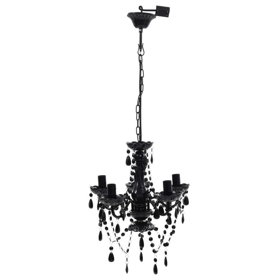 Lustre avec 5 ampoules Crystal noir - 2