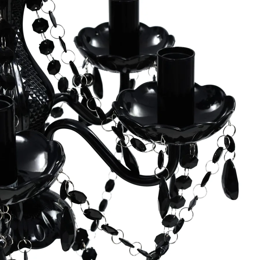 Lustre avec 5 ampoules Crystal noir - 4