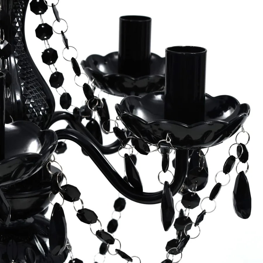 Lustre avec 5 ampoules Crystal noir - 5
