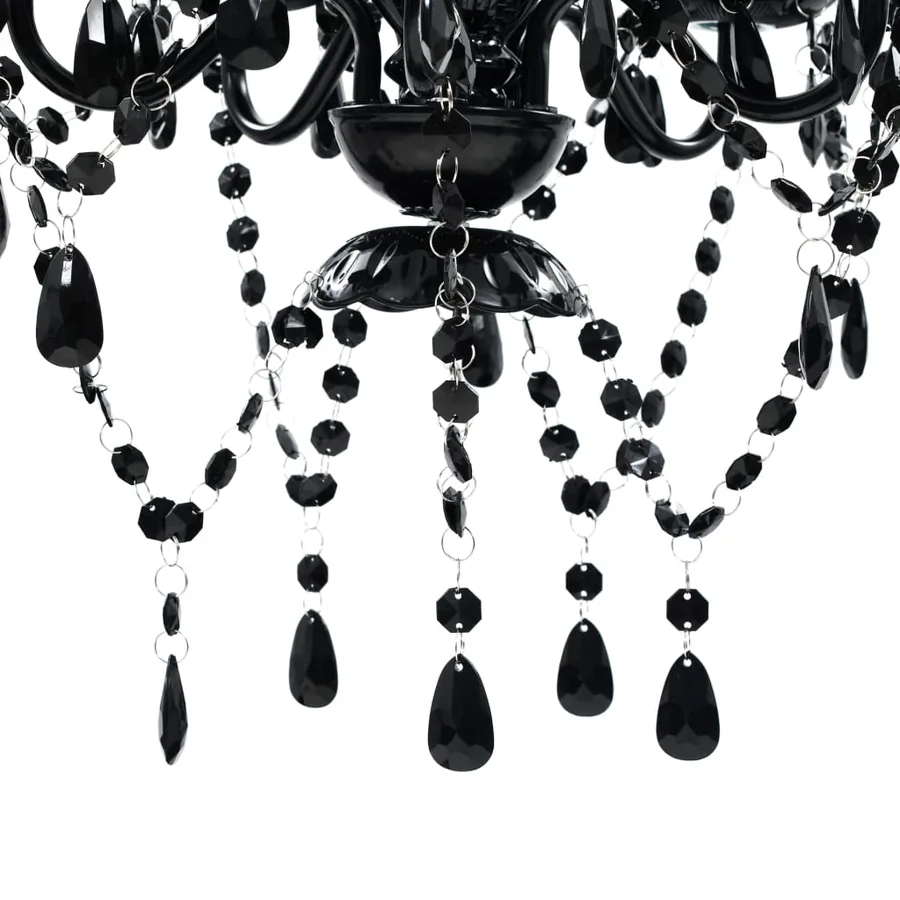 Lustre avec 5 ampoules Crystal noir - 6