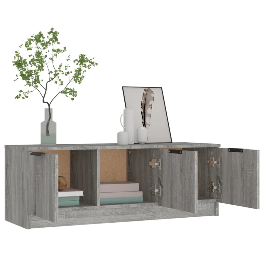 Meuble TV Sonoma gris 102x35x36,5 cm Bois d'ingénierie - 4