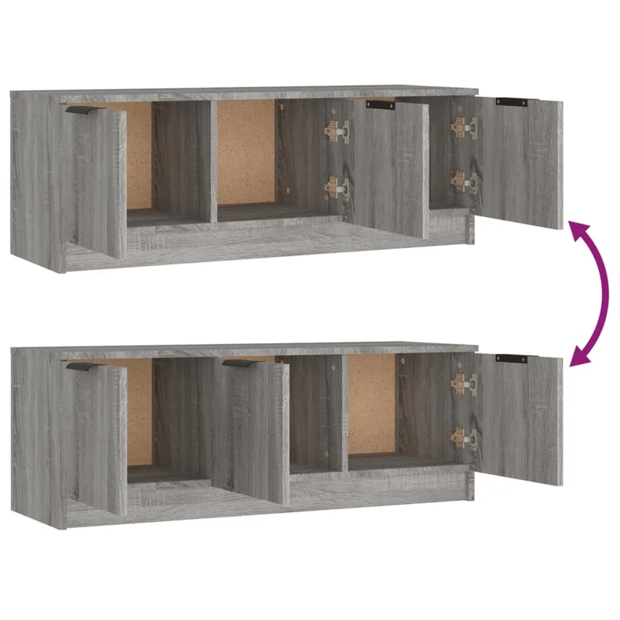 Meuble TV Sonoma gris 102x35x36,5 cm Bois d'ingénierie - 9