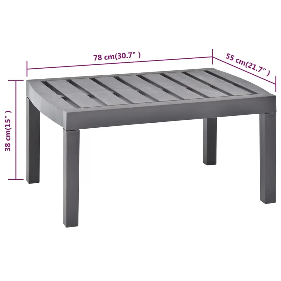 Table de jardin Moka 78x55x38 cm Plastique - 5