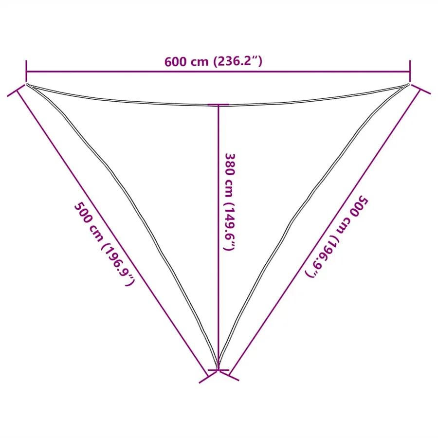 Voile d'ombrage 160 g/m² Taupe 5x5x6 m PEHD - 10