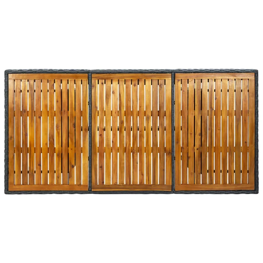 Table de jardin Gris foncé Résine tressée et bois d'acacia - 4